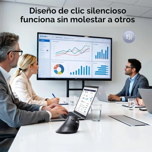 Vista 6 de UGREEN Ratón inalámbrico vertical (Bluetooth 5.0+2.4G) ergonómico con 5 botones, 1000/1600/2000/4000 DPI, prevención del síndrome del ratón, ratón