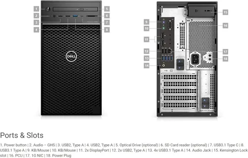 Vista 6 de Dell Precision 3630 Tower Desktop Computer Intel i7-8700 (3.4) 32 GB DDR4 RAM 500 GB SSD estado sólido Windows 11 Professional PC