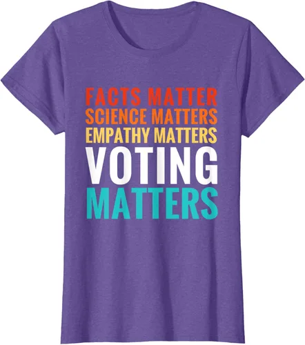 Vista 22 de Facts Matter Science Matters Voting Matters - Camiseta demócrata liberal, Negro, S