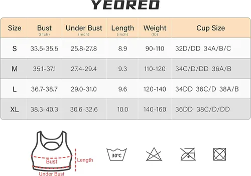 Vista 6 de YEOREO Heily - Brasier deportivo sin espalda para mujer, sin costuras, acolchado, con tirantes cruzados, para entrenamiento, yoga