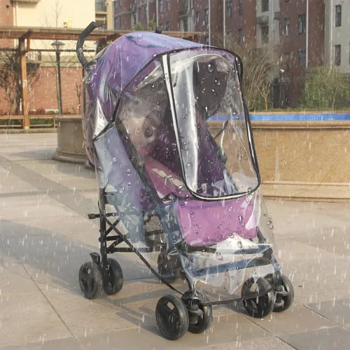Vista 2 de Tiiyee - Funda de lluvia para cochecito de bebé, protector universal para viajes, transparente Waterproof Windproof Poncho with Breathable Window