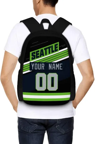Vista 6 de KREDE Mochila Seattle - Bolsas personalizadas para hombres y mujeres, Negro 01