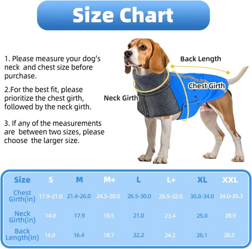 Vista 6 de SlowTon Abrigo de invierno para perro, cálida chaqueta para perros con forro polar para exteriores con bufanda de cuello alto, raya reflectante E.