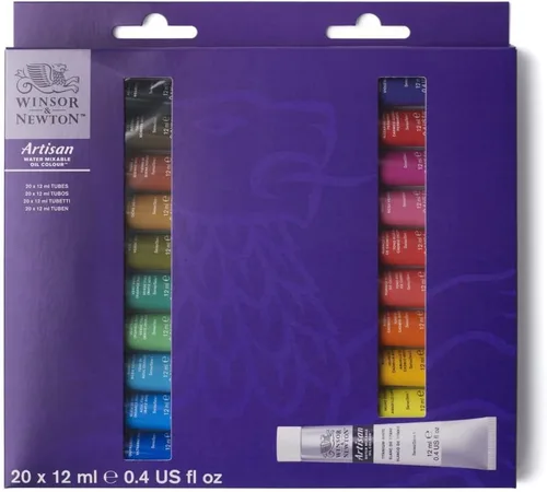 Vista 5 de Winsor & Newton Set de 10 tubos de pintura al óleo al agua, 21 ml Clean with water; no solvents needed. Color depth, lightfastness
