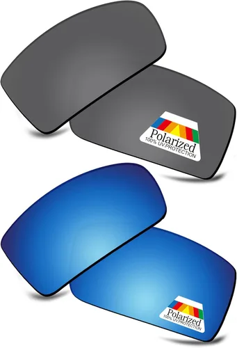 Vista 16 de Bwake Lentes de repuesto para gafas de sol Oakley Gibston OO9449 POLARIZADAS Negro + Azul + Rojo Fuego