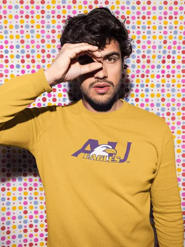 Vista 4 de CreateMyTee Ashland University AU Mascot Sudadera con cuello redondo Oro