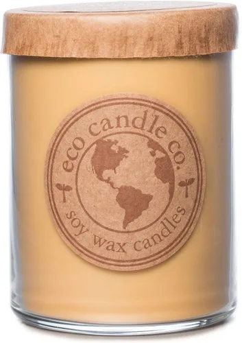 Vista 76 de ECO CANDLE CO. Vela reciclada, té negro y miel, 6 oz. - Aromas de té picante, nuez moscada, miel y naranja - 100% cera de soja, sin plomo, etiqueta