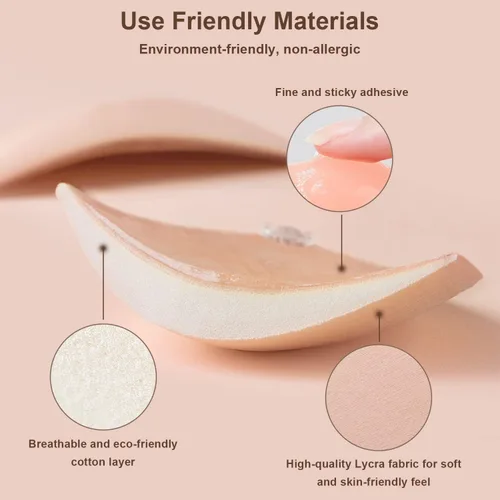 Vista 4 de Awant Sujetador adhesivo sin tirantes Invisible Sticky Boobs Sujetador adhesivo de silicona Sujetador sin espalda Pushup Lift Bra