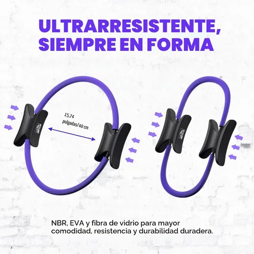 Vista 2 de Juego de anillos de pilates y bolas, kit de pilates para el hogar con anillo de ejercicio de 14 pulgadas, 4 bandas de resistencia