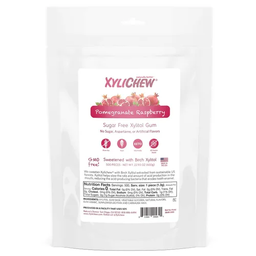 Vista 29 de Xylichew Goma de mascar 100% xilitol sin OMG, sin aspartamo, sin gluten y sin azúcar, cuidado bucal natural, alivia el mal aliento y la boca seca