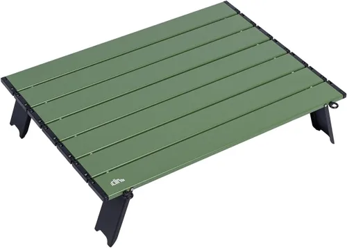 Vista 13 de iClimb - Mesa plegable ultraligera y compacta de mini playa y picnic de aluminio con bolsa de transporte, dos tamaños (negro - S)