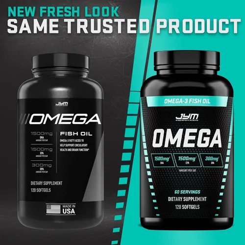 Vista 8 de JYM Supplement Science Aceite de Pescado Omega JYM 2800mg, Omega 3 de Alta Potencia, EPA, DHA, DPA para Soporte del Cerebro, Corazón