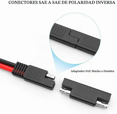 Vista 5 de EXTRACTME 10AWG 2 Pin Power Industrial Circular Cable Adaptador a SAE, enchufe solar Furion a conector SAE, apto para Furrion, maleta de panel