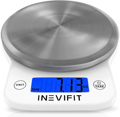 Vista 7 de INEVIFIT Báscula digital de cocina, báscula de alimentos multifunción de alta precisión, 13 libras, 13.2 lbs máximo, color negro moderno y limpio