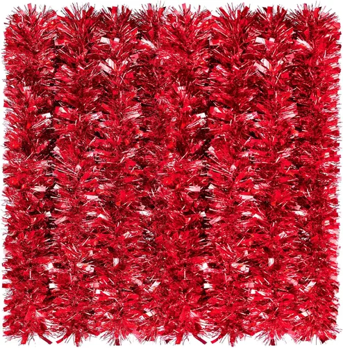 Vista 16 de WILLBOND - Guirnalda de oropel de Navidad de 26,2 pies, guirnalda de oropel metálico con purpurina, guirnalda colgante para árbol de Navidad