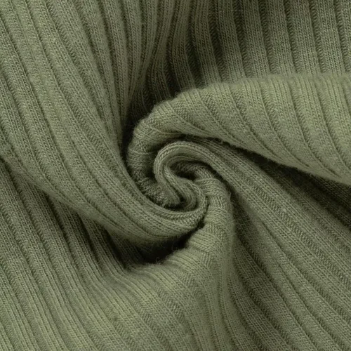 Vista 4 de Conjunto de 3 piezas de algodón de punto acanalado con volantes, camisola de verano con diadema, color liso