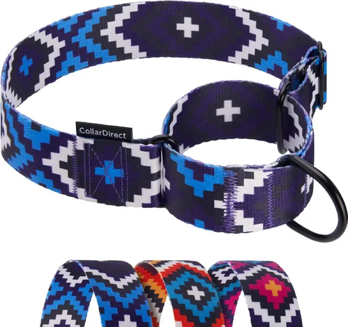 Vista 16 de CollarDirect Martingale - Collar de nailon resistente para perros pequeños, medianos y grandes [nailon, estampado, aguamarina, L, 15-20 pulgadas)