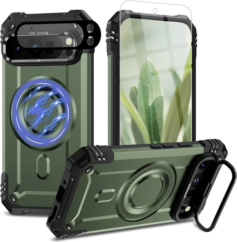 Vista 7 de Funda para Google Pixel 9 Pro XL [protección contra caídas de grado militar de 15 pies] con protector de pantalla y protector de lente, resistente a