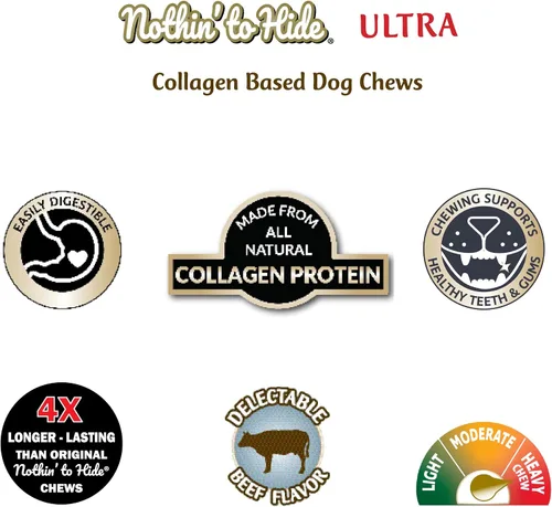 Vista 6 de Fieldcrest Farms Nothin' to Hide Golosinas de hueso ultra anudadas de 3 pulgadas, golosinas alternativas naturales de cuero crudo para perros