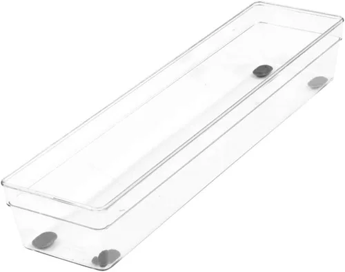 Vista 12 de Glad Organizador de cajones, 6 x 6 pulgadas, bandeja de almacenamiento de plástico transparente resistente para cajones de basura, utensilios