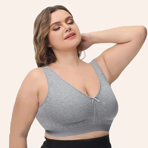 Vista 2 de Cotton Bras for Women No Underwire Wirefree Plus Size Comfortable Bralettes Womens Support Unlined Sleep Bra