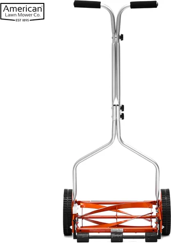 Vista 4 de American Lawn Mower Company 1204-14 Cortacésped de carrete de empuje de 4 cuchillas de 14 pulgadas, rojo y negro+Decker ST8600 5.0 AMP 13 pulgadas
