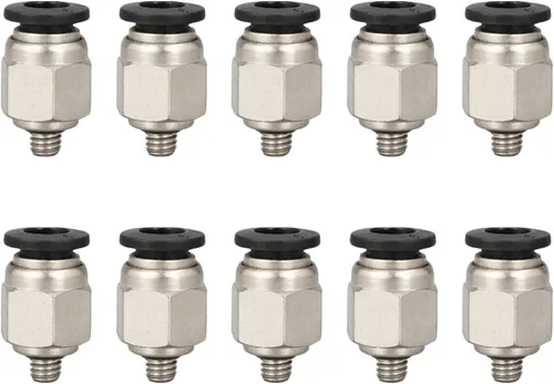 Vista 11 de 1/8 "PT rosca macho 0.157 in recto empuje neumático en conectores de montaje rápido para tubo PETF 10 unids