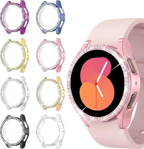 Vista 20 de RICHONE Compatible con Samsung Galaxy Watch 5 y Watch 4 y FE 40 mm Protector de pantalla Estuches de strass, Accesorios de cubiertas protectoras