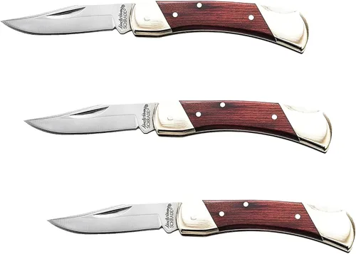 Vista 7 de Uncle Henry LB3 Brown Bear - Cuchillo plegable de acero inoxidable de alto carbono de 5.1 pulgadas con hoja de punta de clip de 2.2 pulgadas y mango