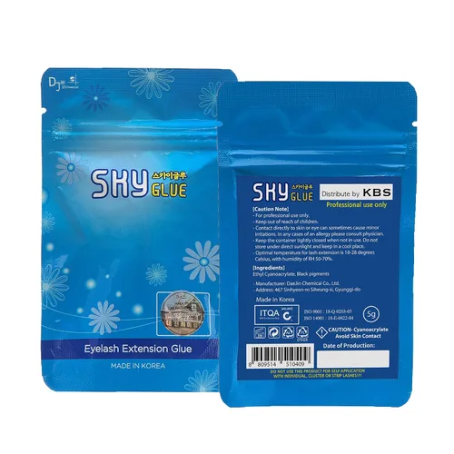 Vista 3 de Sky Glue KBS - Extensiones de pestañas de larga retención para 2 botellas, pegamento Sky S+ 0.2 onzas líquidas, color negro profesional, 1-2
