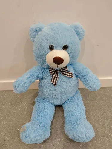 Vista 27 de MorisMos Oso de peluche gigante con corbata de 4 pies, 47 pulgadas, oso de peluche grande clásico, regalo para novia novio en cumpleaños, azul