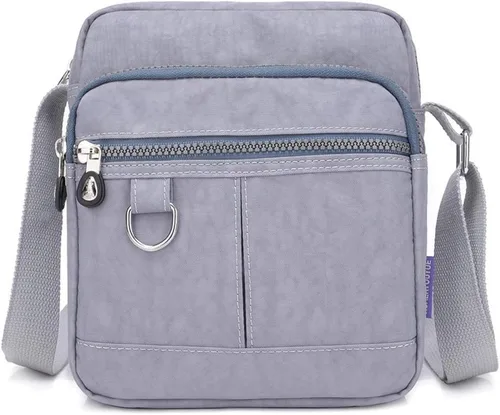 Vista 15 de KARRESLY Bolso de hombro de nylon impermeable con cierre, bolso bandolera, bolso de mano, casual, para mujer