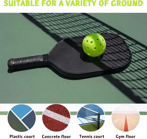 Vista 3 de Bolas de pickleball para exteriores, juego de bolas de pickleball compatibles con USAPA (40 agujeros, 4 unidades)