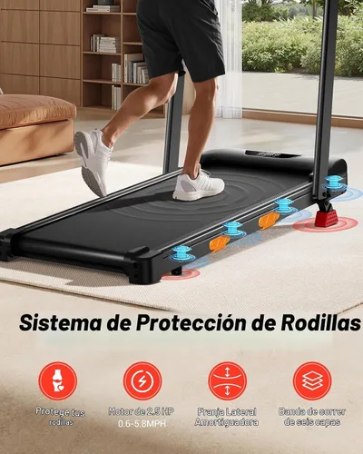Vista 4 de Caminadora inclinada al 15%, caminadora debajo del escritorio para el hogar
