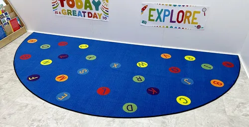 Vista 2 de Kid Alfombra fe82243 a alfabeto Dots semicírculo Nylon área alfombra