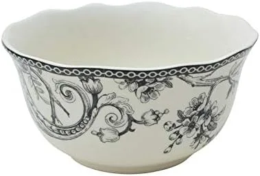 Vista 2 de Misc Juego de vajilla negra de 16 piezas de porcelana floral
