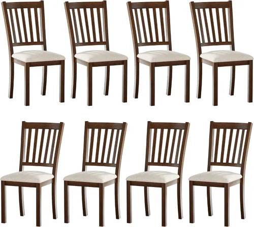 Vista 14 de AMERLIFE Mesa de comedor de granja de 79 pulgadas para 6 a 8, mesa de comedor rectangular grande de madera maciza con patas cónicas romanas, mesa