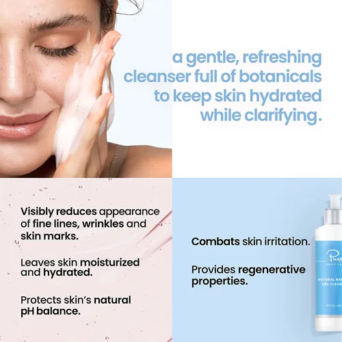 Vista 3 de Pure Daily Care Natural Balance Gel Limpiador (8 Oz) - Limpiador diario suave y refrescante de grado clínico