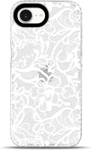 Vista 47 de NITITOP Funda para iPhone 13 Pro con flores de encaje transparente - Negro