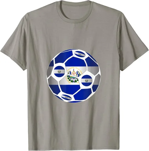 Vista 5 de Bandera de El Salvador balón de fútbol Hombres Mujeres equipo ventilador camisa, Pizarra