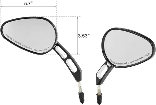 Vista 3 de TCT-MOTORPARTS Espejos retrovisores negros de 0.315 in aptos para Harley Touring Road King Glide Sportster 1200