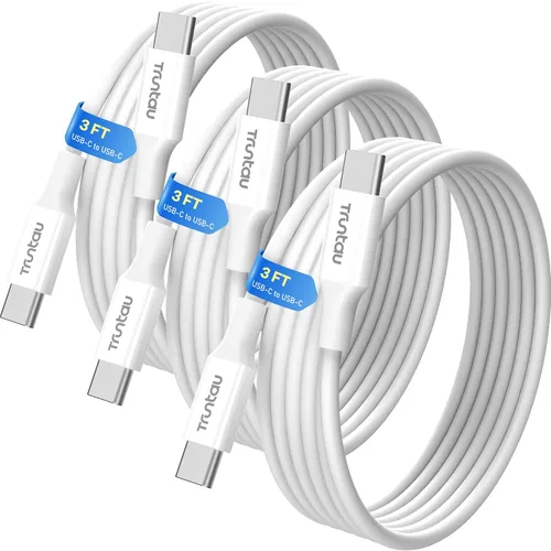 Vista 26 de Cable de carga rápida de nailon trenzado USB A a USB C de 3 pies, compatible con iPhone 17/17 Pro/16e/16 Plus/15 Pro/15, Samsung Galaxy