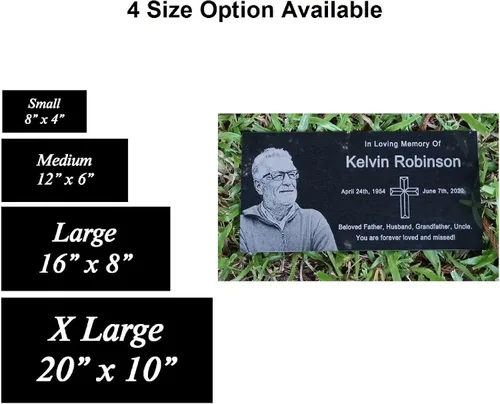 Vista 4 de lápida, lápidas para tumbas, placa conmemorativa personalizada, marcadores de tumba para cementerio, piedra conmemorativa para un ser querido