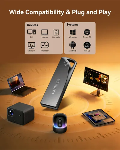 Vista 6 de Paquete de 5 unidades flash USB de 8 GB, unidad de pulgar USB 2.0 impermeable de metal, memoria delgada y duradera con llavero para PC, laptop
