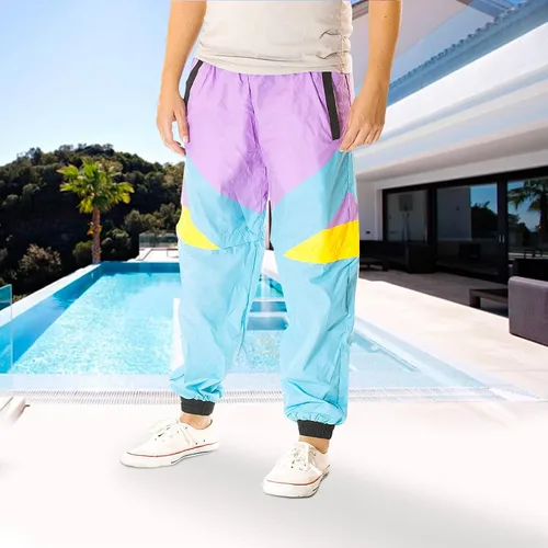 Vista 2 de Funny Guy Mugs Pantalones cortavientos retro neón de los años 80 y 90