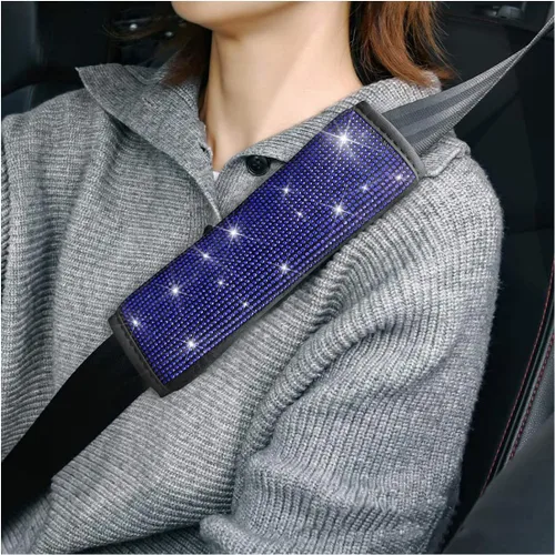 Vista 10 de Almohadillas para cinturón de seguridad de coche brillantes, 2 piezas, fundas para cinturón de seguridad de coche con cristales de strass