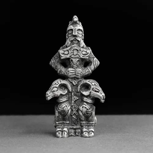 Vista 6 de Dryad Design Thor Figurine - Estatua vikinga nórdica del dios del trueno para decoración del hogar, 4.5 pulgadas de alto (acabado de piedra)