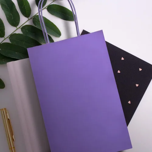 Vista 7 de Nexmint Bolsas de regalo de papel kraft morado: paquete de 12 bolsas de regalo pequeñas con asa (8.5 x 5.5 pulgadas) para cumpleaños, vacaciones