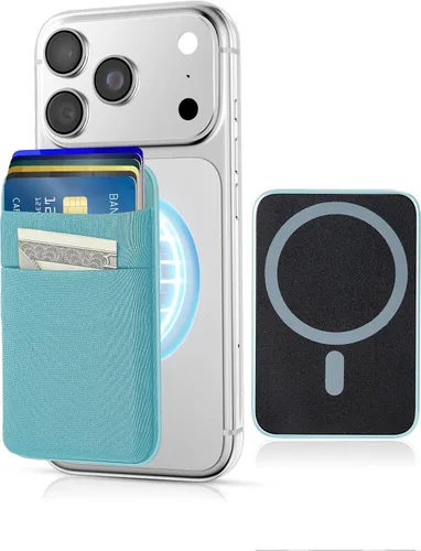Vista 16 de Senose Compatible con la cartera Magsafe, soporte para 6 tarjetas, cartera magnética delgada y elástica para la parte posterior del teléfono Negro