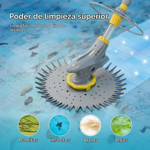 Vista 2 de VINGLI - Limpiador automático de piscinas, aspiradora de piscina de succión con mangueras de 33 pies Versátil para piscinas sobre el suelo